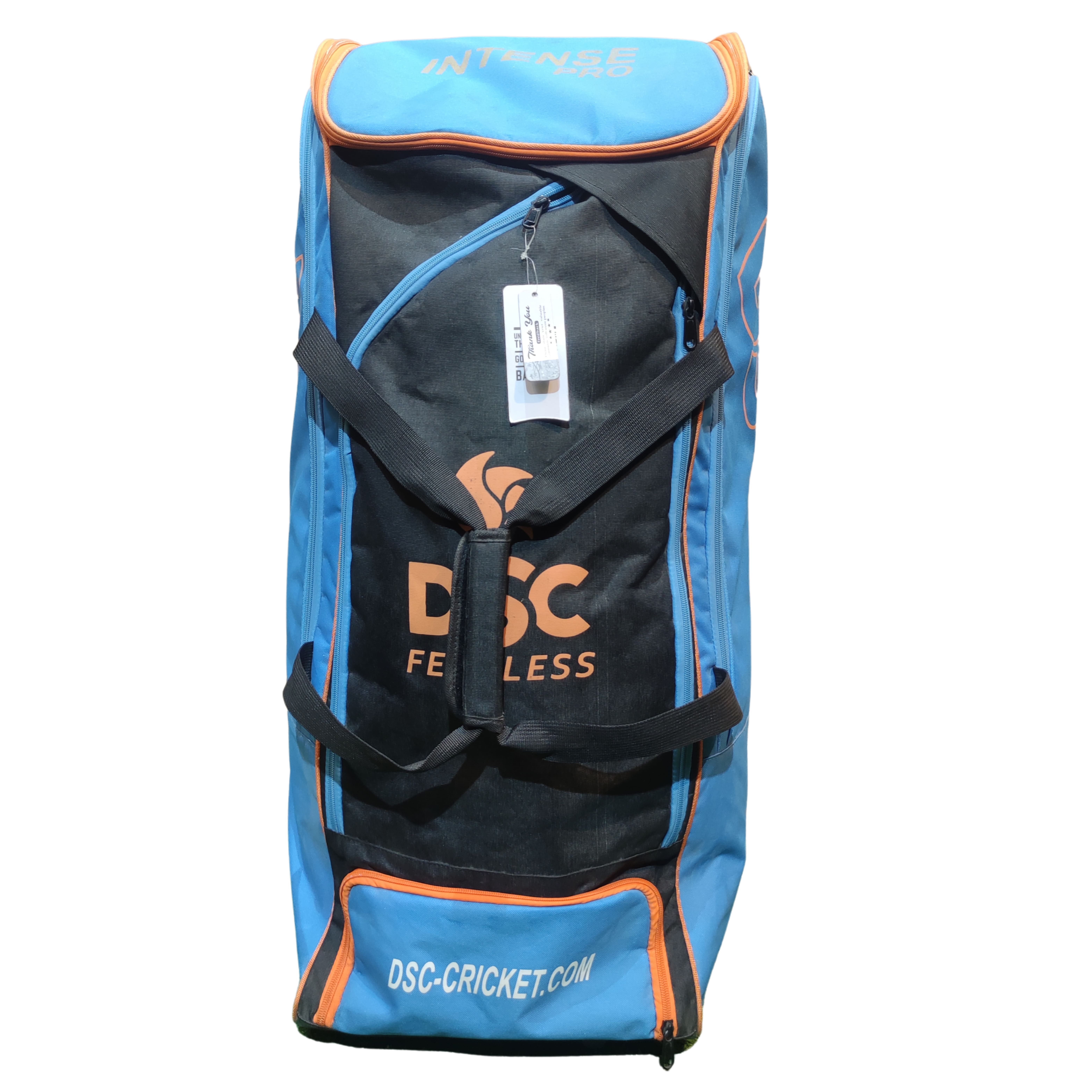 Lightweight, durable DSC Fearless Intense Pro Duffle Wheelie Bag 2025 front view — perfect for hassle-free travel across Pakistan.