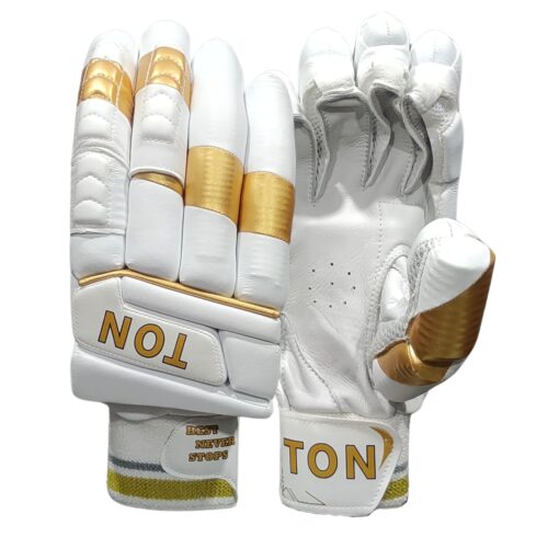 Ton Gold Player Edition Batting Gloves 2025 front and back combined view, offering the ultimate cricket glove experience in Pakistan. Perfect for 2025 season.