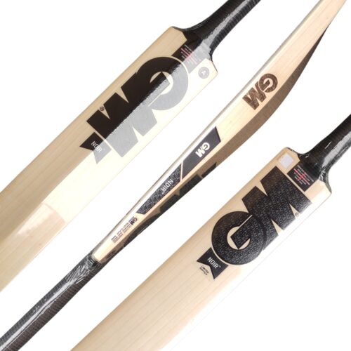 gm-noir-limited-edition-english-willow-cricket-bat-front-back-combined-pakistan "Combined front and back view of the GM Noir Limited Edition English Willow Cricket Bat, offering premium quality for Pakistani cricketers."
