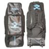 Shrey Meta 120 Duffel Wheelie Bag 2025 combined front and back views, designed for durability and spaciousness.