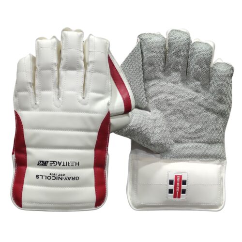 Combined front and back view of Gray Nicolls Heritage GN9 Wicketkeeping Gloves 2025 – ideal grip, comfort & wrist control for Pakistan's cricketers.