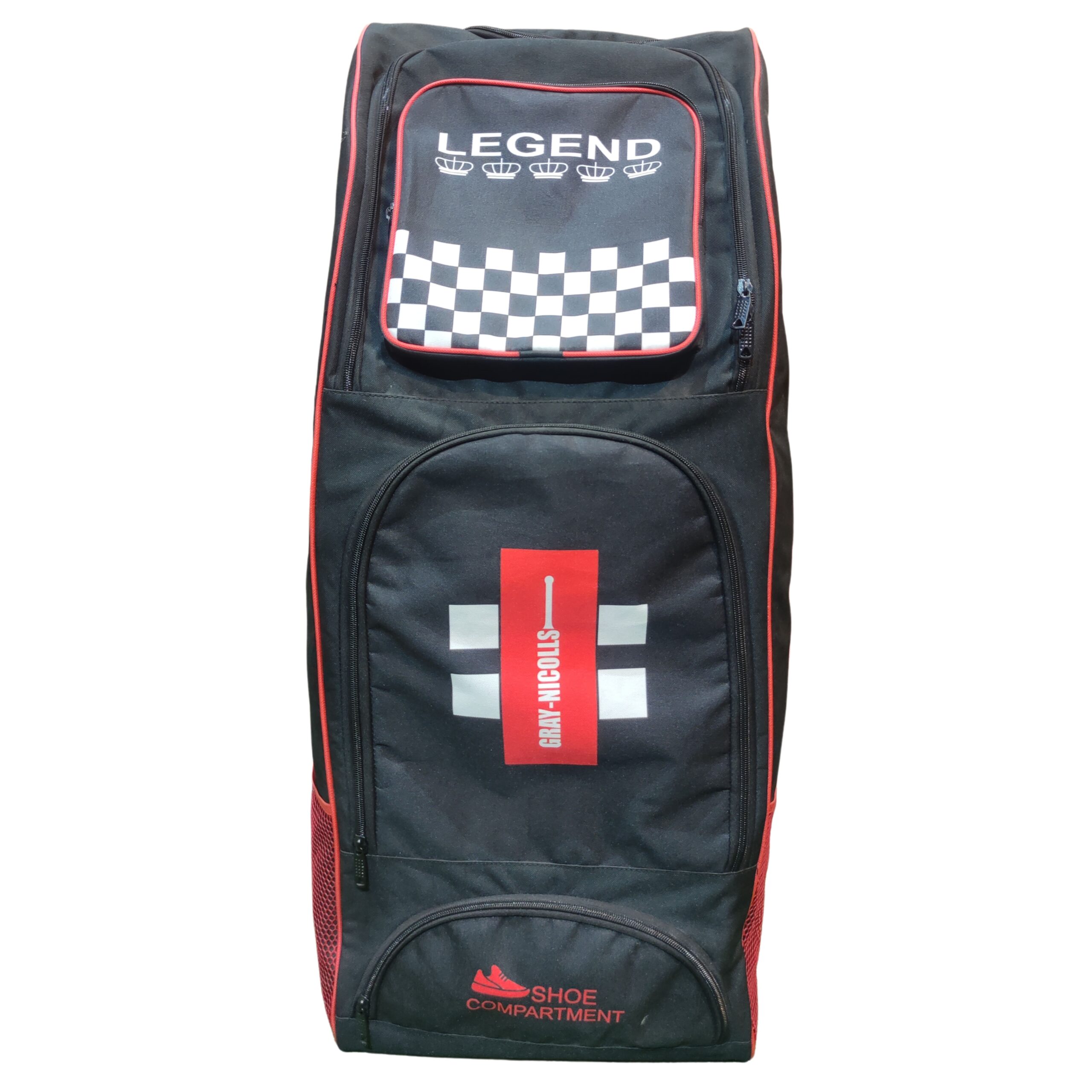 Gray Nicolls Legend Duffle Cricket Bag 2025 front view, showcasing premium design and durability for professional cricketers in Pakistan