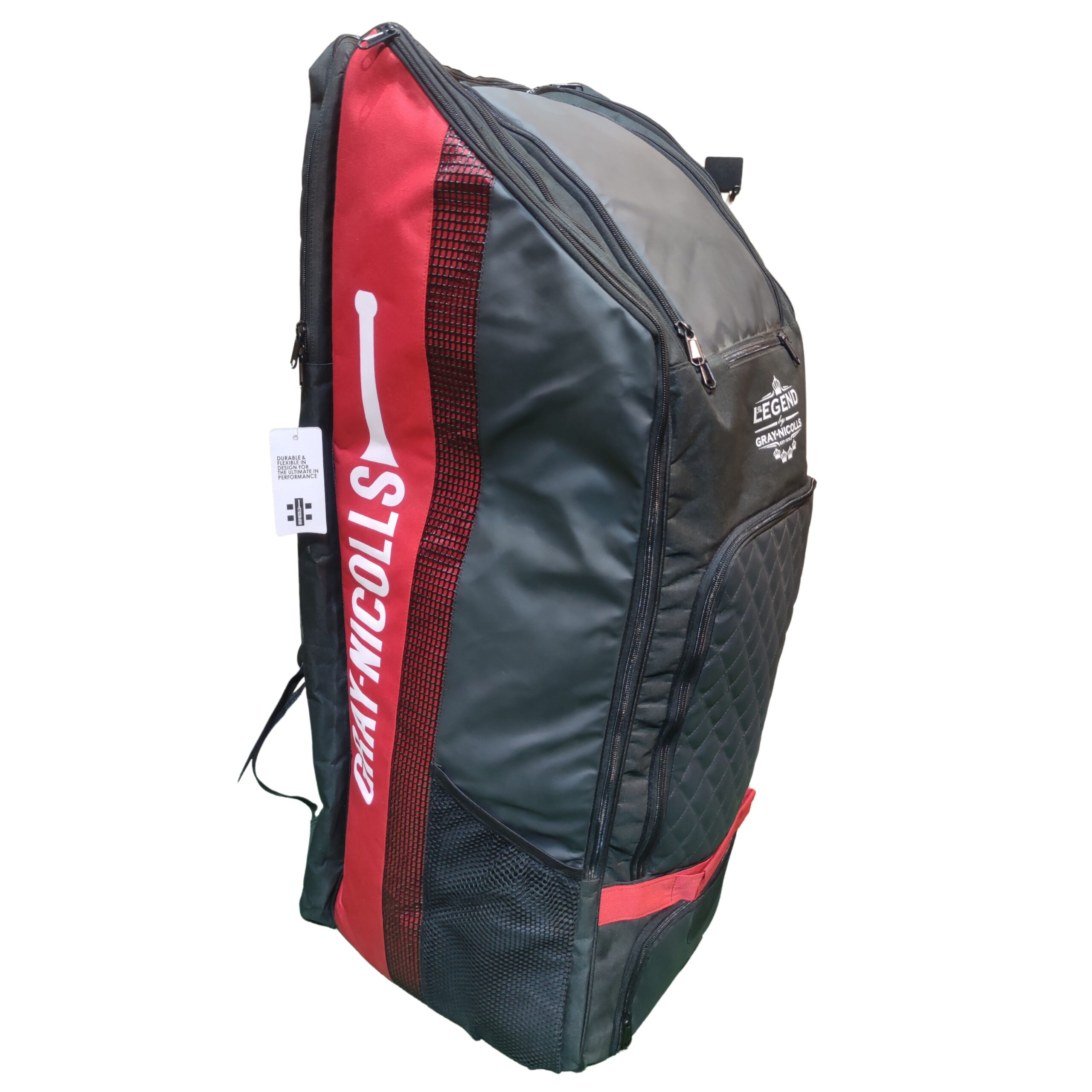 Side view of the Gray Nicolls Legend Limited Edition Duffle Cricket Bag 2025, featuring ergonomic straps, ample storage, and durable construction, perfect for cricketers in Pakistan.