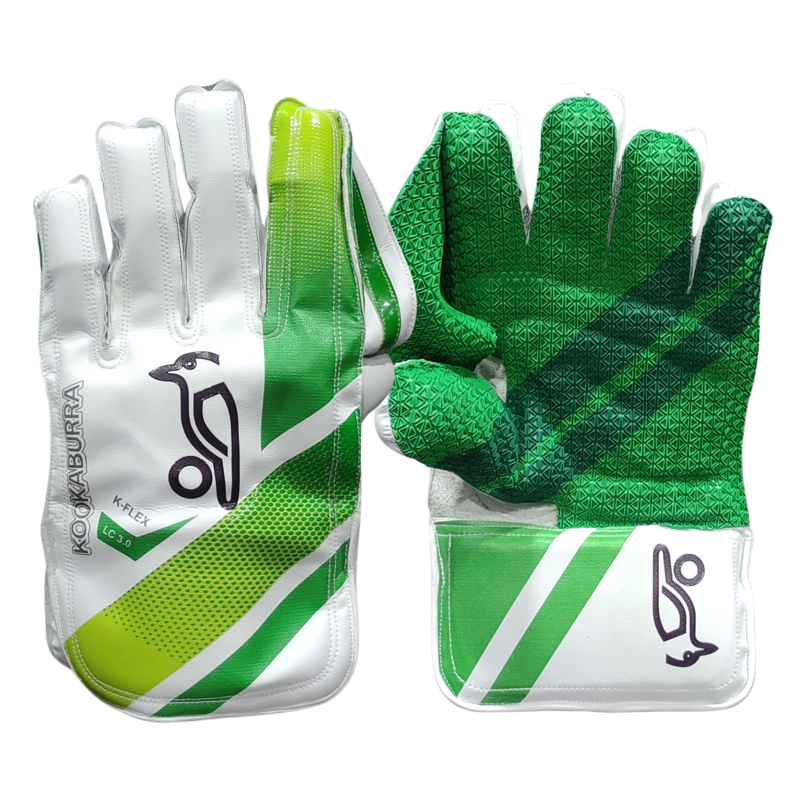 Front and back view of Kookaburra LC 3.0 wicket keeping gloves 2025 with pro grip and padding, top choice in Pakistan