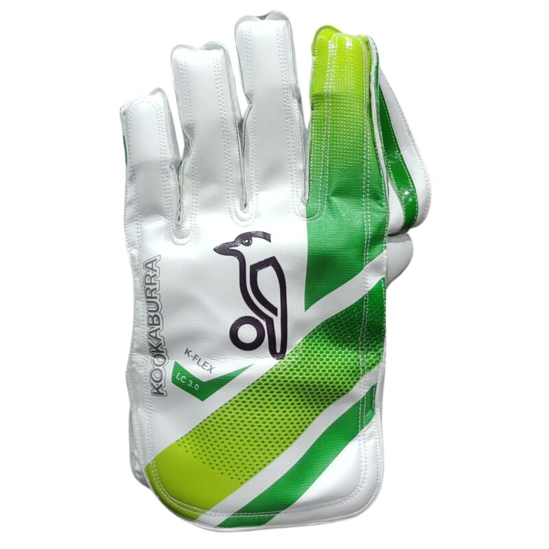 Kookaburra LC 3.0 wicket keeping gloves front view with premium grip, top choice for Pakistani keepers