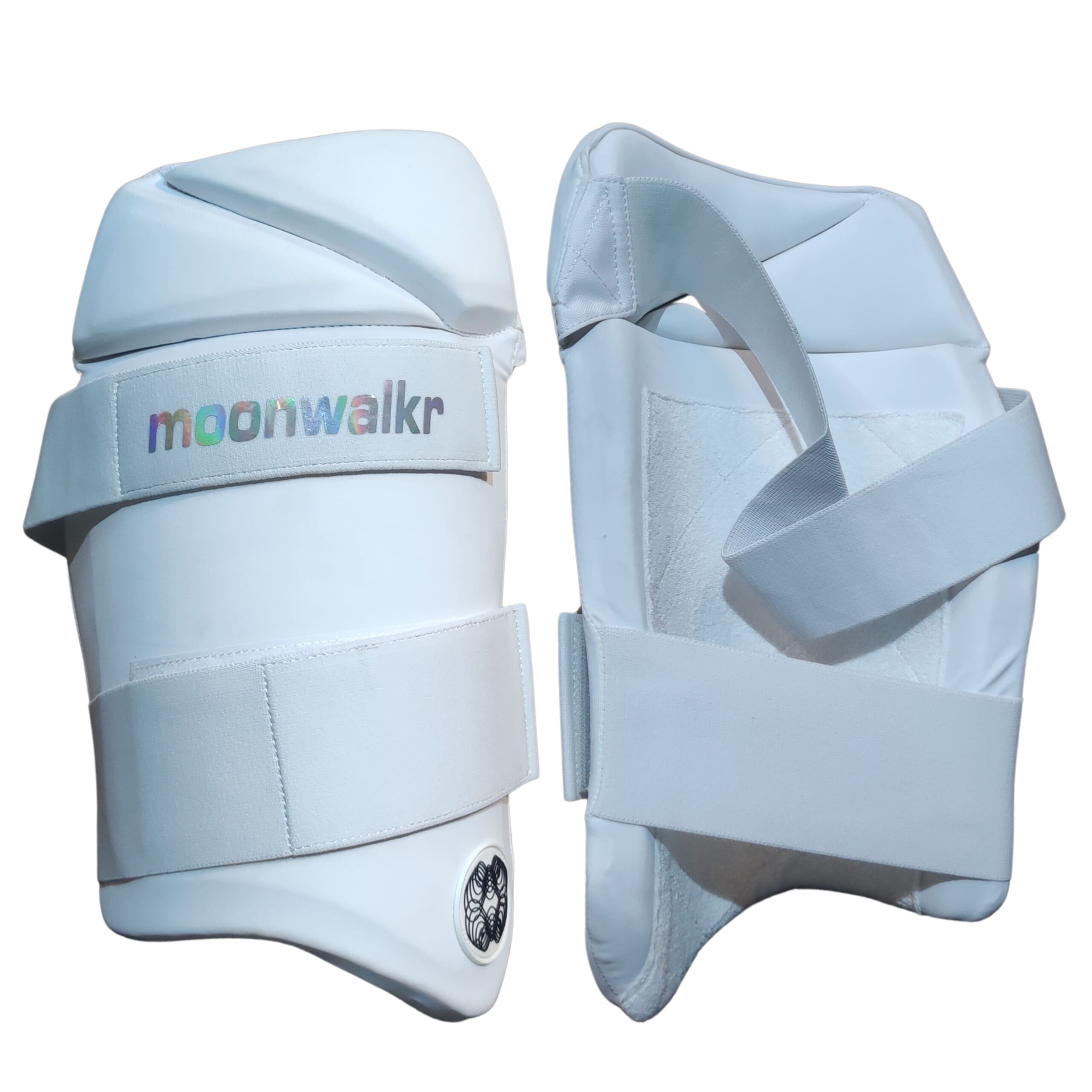 "MoonWalkr 2.0 Cricket Thigh Pad 2025 Front and Back Combined View - Premium Cricket Protection"