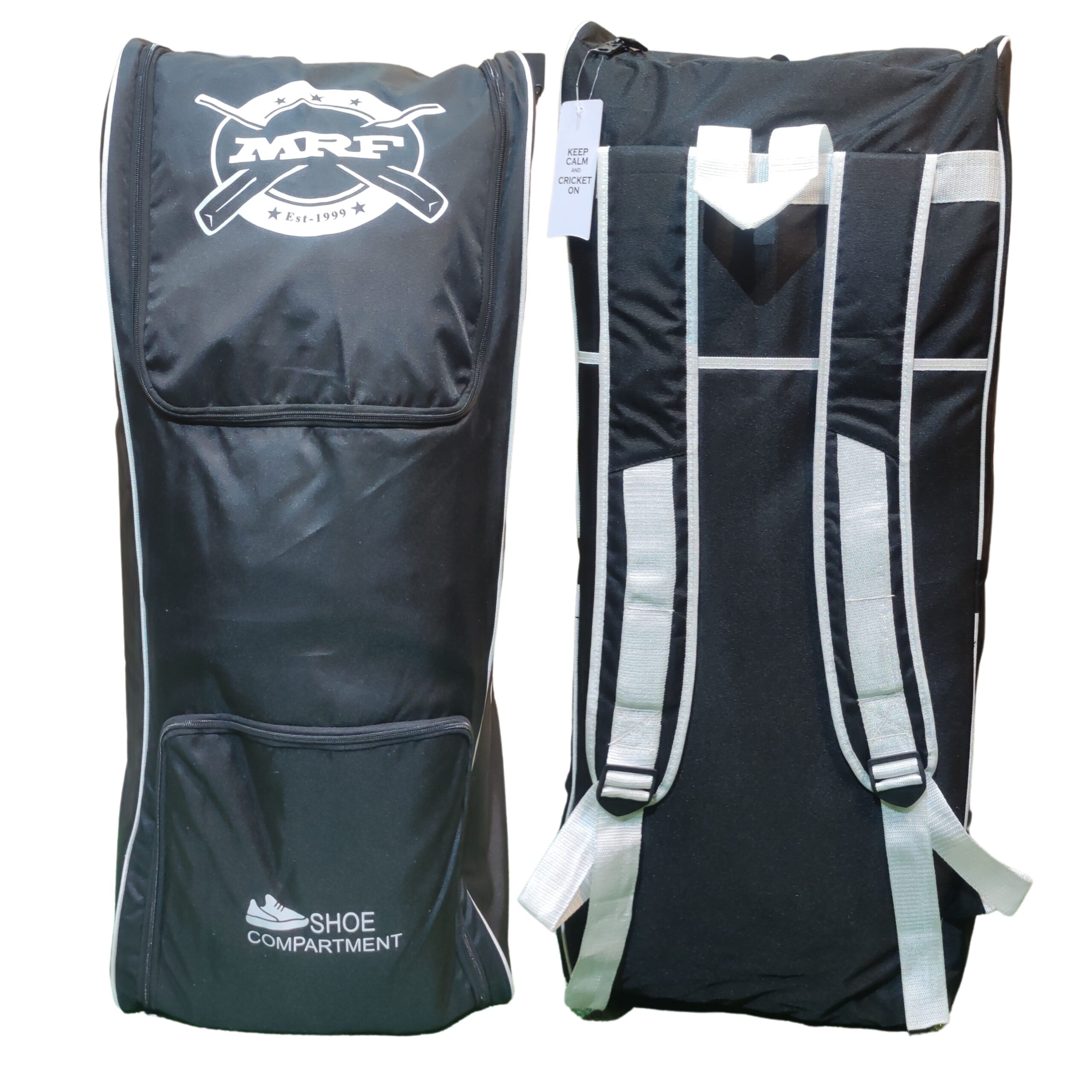 Premium MRF Duffle Bag 2025 Front & Back – Waterproof, Durable Travel Bag Pakistan Front and back views of the premium MRF Duffle Bag 2025, waterproof and highly durable travel bag, top choice in Pakistan