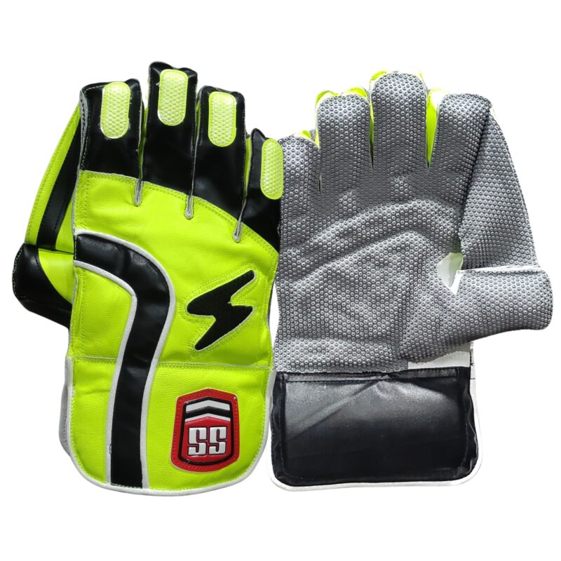 Front and back combined image of SS Professional Wicket Keeping Gloves 2025, the best cricket gloves for wicket keepers in Pakistan with free nationwide shipping