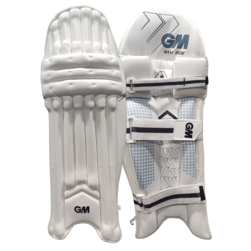 "GM Maxi 606 Batting Pads 2025 front and back view showcasing top-quality protection and performance for cricket players in Pakistan"