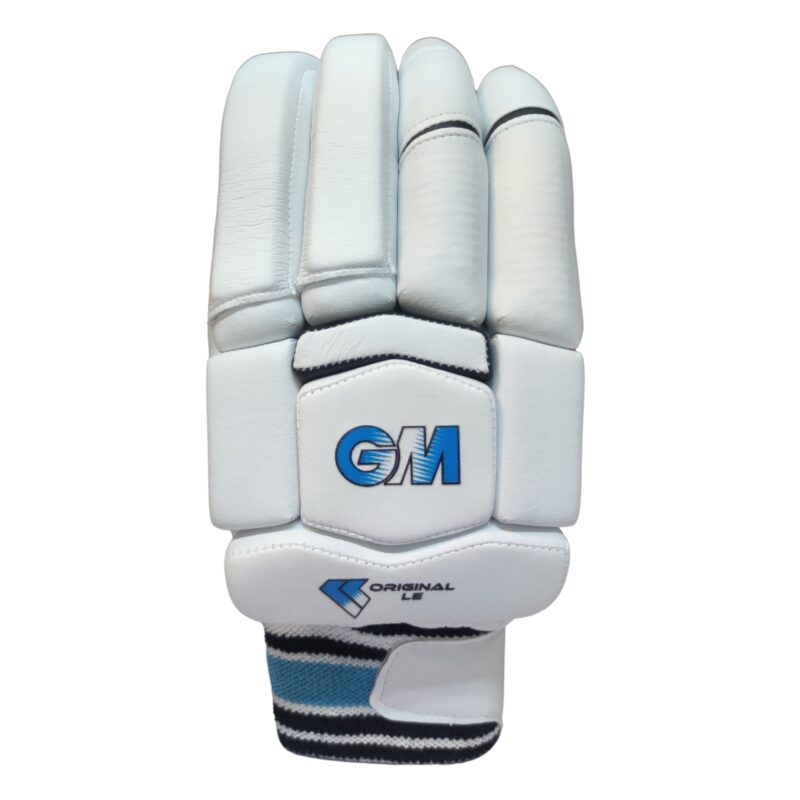 Front view of GM Original L.E Player Edition Batting Gloves 2025, designed for professional cricket players in Pakistan, ensuring superior performance and fit.