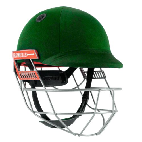 "Gray Nicolls Cricket Helmet 2025 in green, designed for advanced protection, comfort, and a secure fit for cricketers in Pakistan."