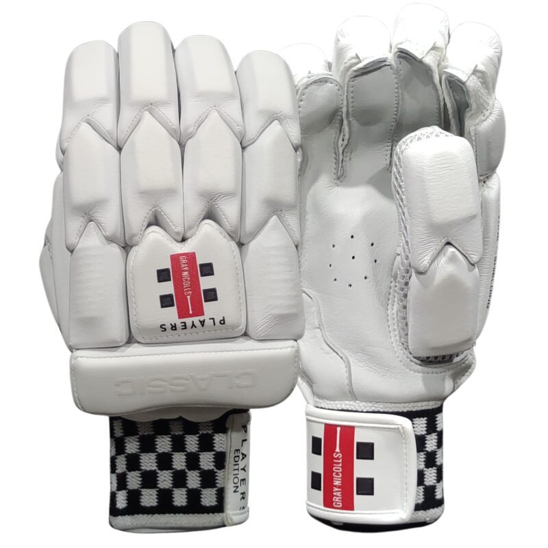 Front and back view of Gray Nicolls Legend Players Edition Batting Gloves 2025 – Premium cricket gloves Pakistan 2025