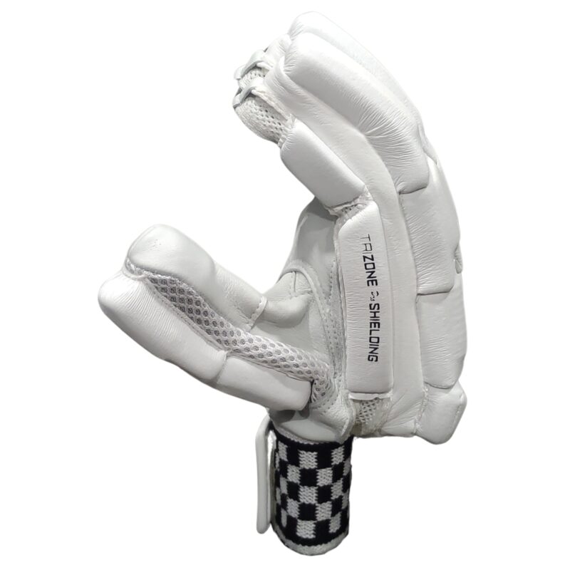 Side profile of Gray Nicolls Legend Players Edition Batting Gloves 2025 showing flexibility and premium design – Pakistan cricket gear