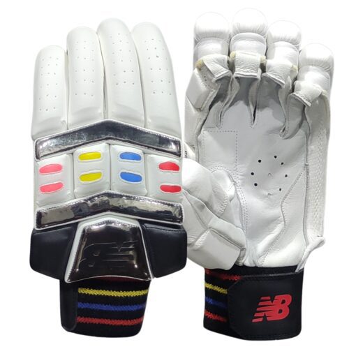 New Balance WC 1100 Batting Gloves 2025 Front & Back View | Best Cricket Gloves Pakistan Combined front and back view of New Balance WC 1100 Batting Gloves 2025 for Pakistani cricket players