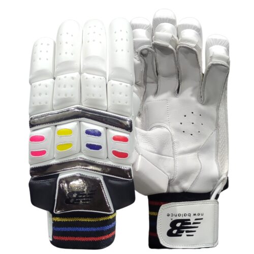 Combined front and back views of New Balance WC 1200 Batting Gloves 2025 showing full design and features for Pakistani players