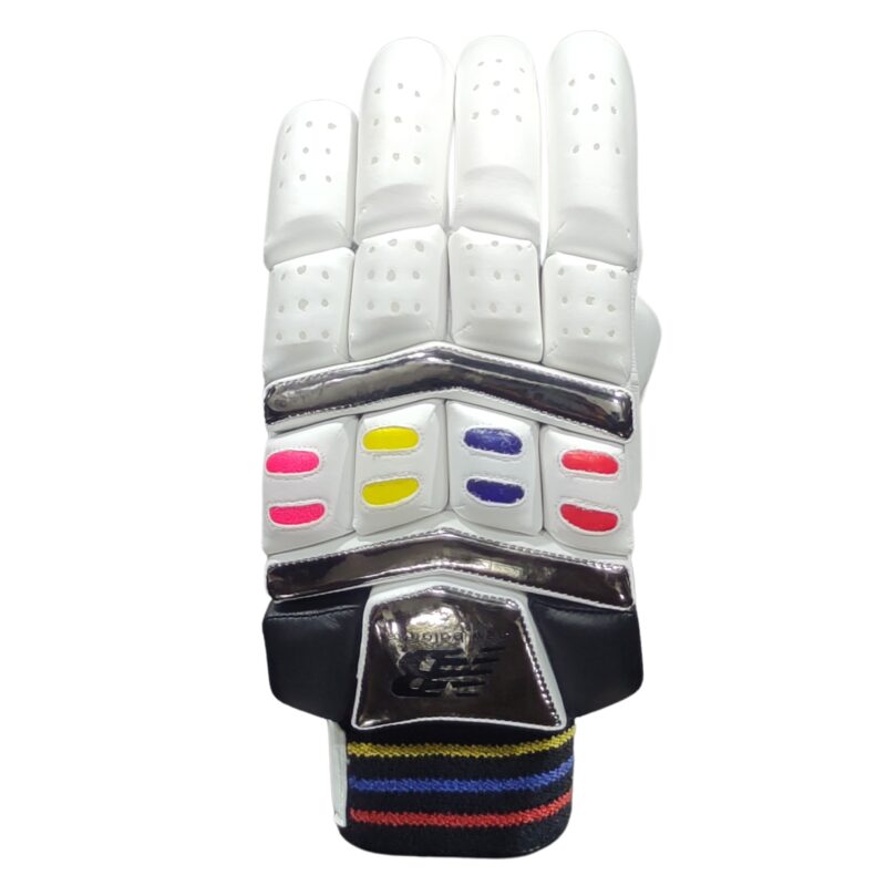 Front view of New Balance WC 1200 Batting Gloves 2025 with advanced grip, perfect for Pakistani cricket players