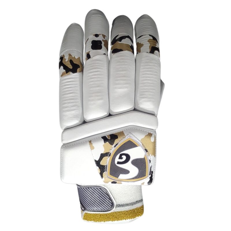 SG Camo Limited Edition Batting Gloves 2025 front view – premium, durable cricket gloves for Pakistani players