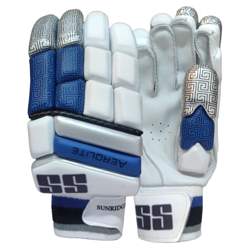 Combined front and back view of SS Aerolite Batting Gloves 2025 offering full protection for cricketers in Pakistan.
