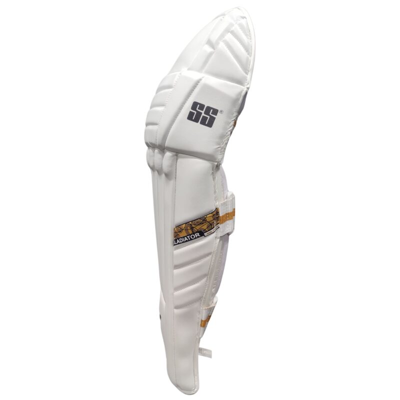 "Side view of SS Gladiator Batting Pads 2025, lightweight design providing exceptional performance and protection for cricketers in Pakistan."