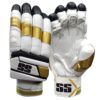 Full front and back view of SS Golden Limited Edition Batting Gloves 2025, designed for optimal protection and comfort on the cricket field.
