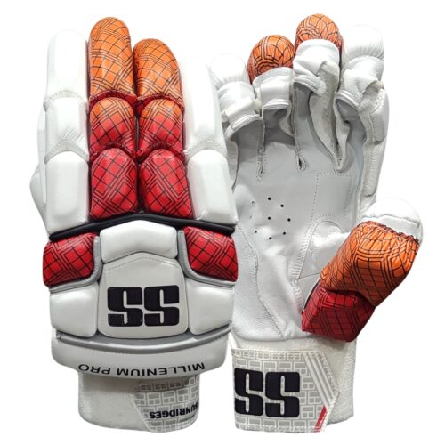 SS Millennium Pro Batting Gloves 2025 Front & Back Combined View - Complete Protection for Cricket Players in Pakistan SS Millennium Pro Batting Gloves 2025 Front and Back View - Full protection and flexibility for elite cricket players in Pakistan