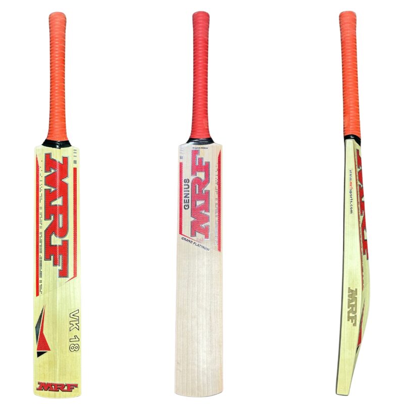 MRF Genius Grand Platinum Cricket Bat 2025 front and back combined view for cricket players in Pakistan