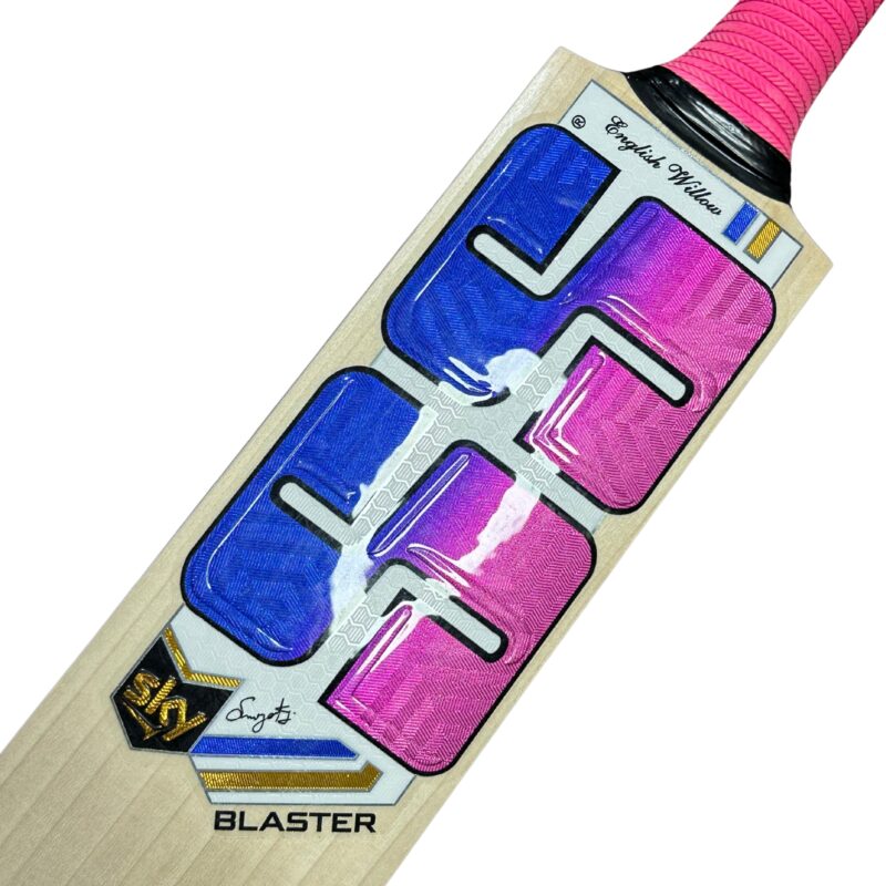 SS Sky Blaster English Willow Cricket Bat 2025 - Close-up Showing Blade Detail for Enhanced Performance