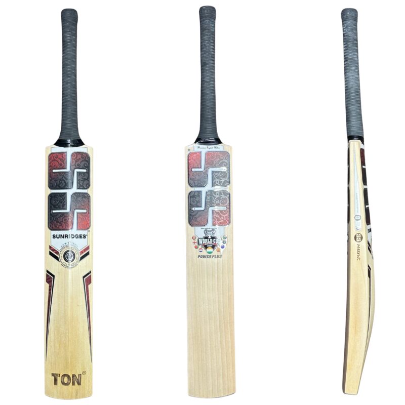 SS World Cup Edition Power Plus Cricket Bat 2025 - Combined Front and Back View Combined front and back views of the SS World Cup Edition Power Plus Cricket Bat 2025, showcasing its premium craftsmanship.