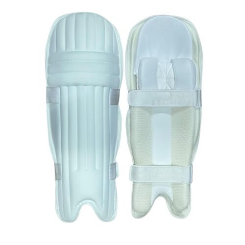 White Molded Cricket Batting Pads – Lightweight Modern Leg Guards