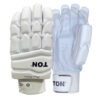 16 TON Player Edition Cricket Batting Gloves – Premium White Protective Batting Gloves