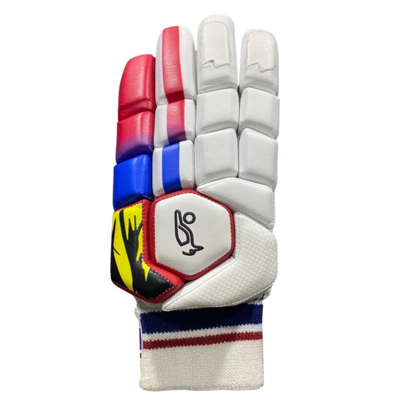 Kookaburra Cricket Batting Gloves – White Red Blue Protective Batting Gloves