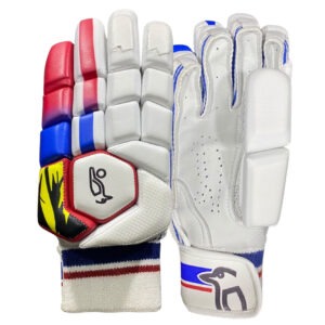 Kookaburra Cricket Batting Gloves – White Red Blue Protective Batting Gloves