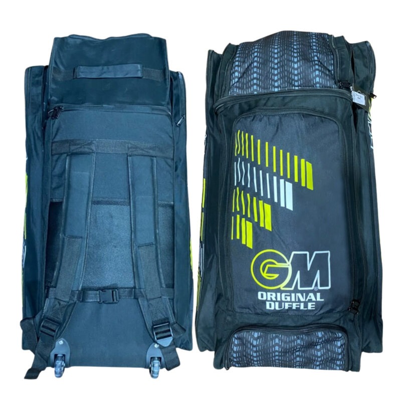 36 GM Original Duffle Wheelie Black Cricket Kit Bag – Large Cricket Equipment Bag with Wheels