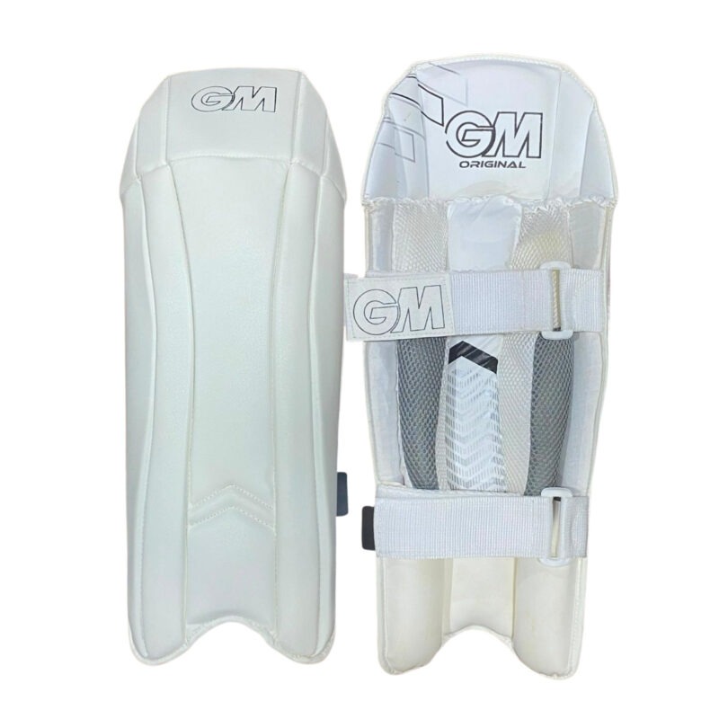 54 GM Original White Wicket Keeping Pads – Lightweight Cricket Wicket Keeper Leg Guards