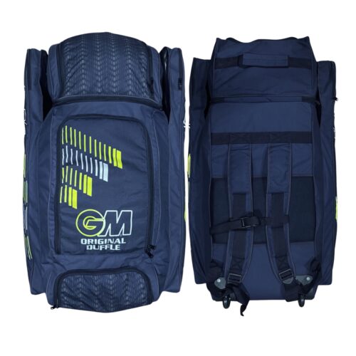 6 GM Original Duffle Wheelie Black Cricket Kit Bag – Large Cricket Equipment Bag with Wheels